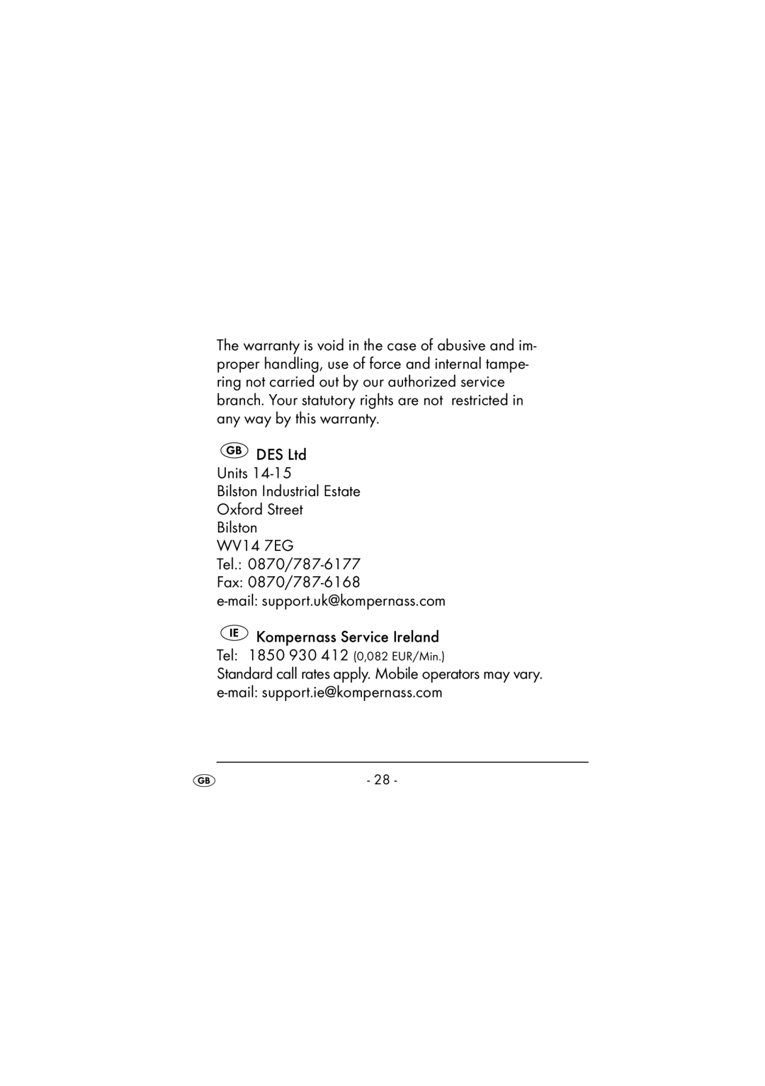 Kompernass KH 972 operating instructions 