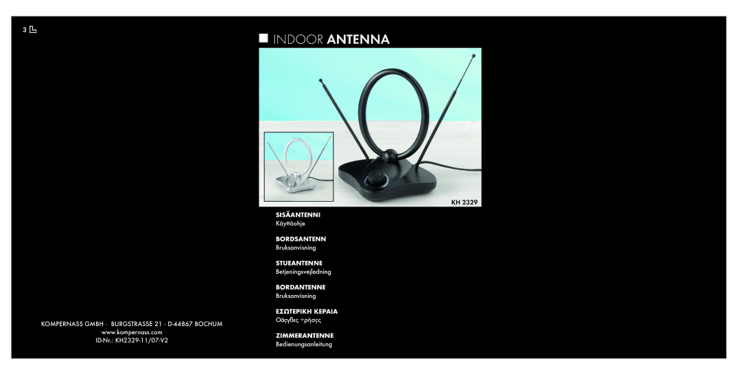 Kompernass KH2329-11/07-V2 operating instructions Indoor Antenna 