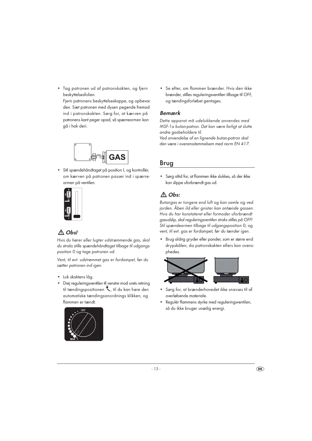 Kompernass KH4202 manual Brug, Luk skaktens låg 