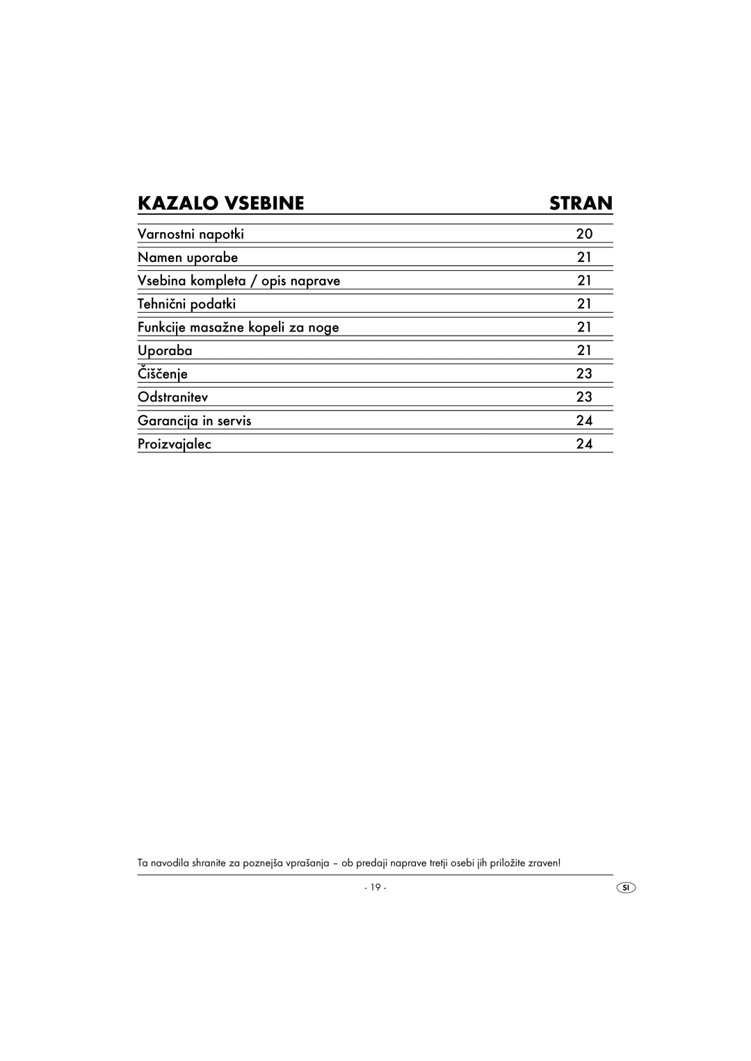 Kompernass KH5557-04/08-V1 operating instructions Kazalo Vsebine Stran 