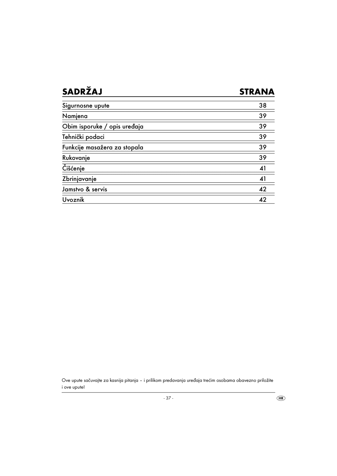 Kompernass KH5557-04/08-V1 operating instructions Sadržaj Strana 