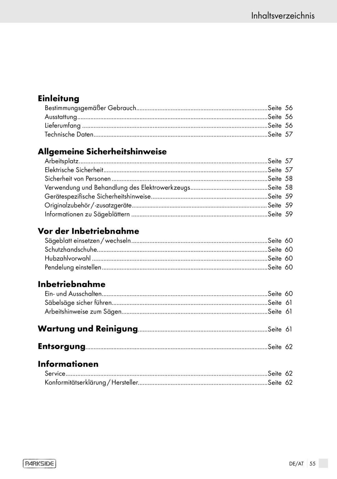 Kompernass PFS 710 A manual Inhaltsverzeichnis 