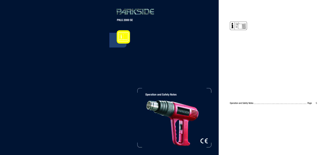 Kompernass PHLG 2000 SE manual Phlg 2000 SE Operation and Safety Notes 