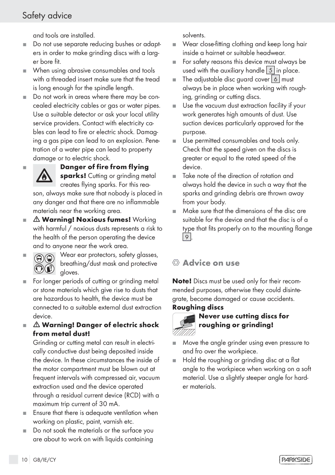 Kompernass PWS 1200 manual Advice on use, Solvents 