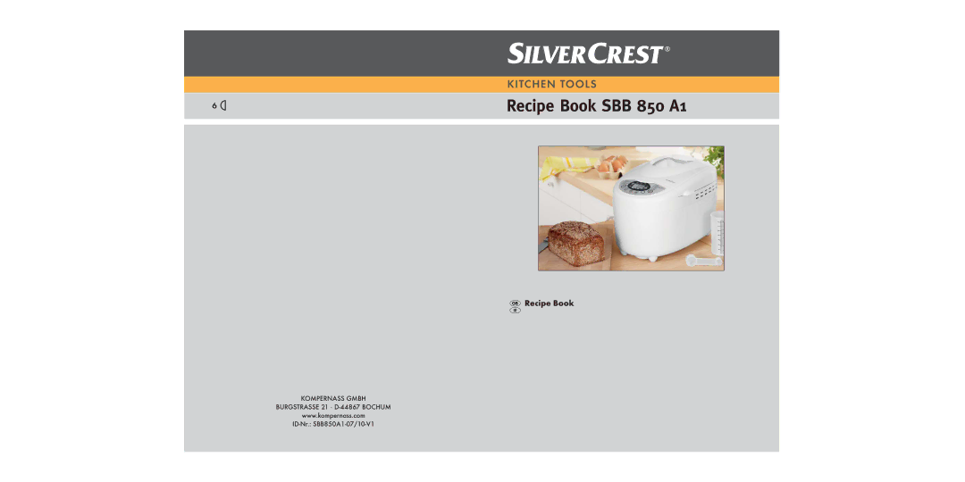 Kompernass manual Recipe Book SBB 850 A1 