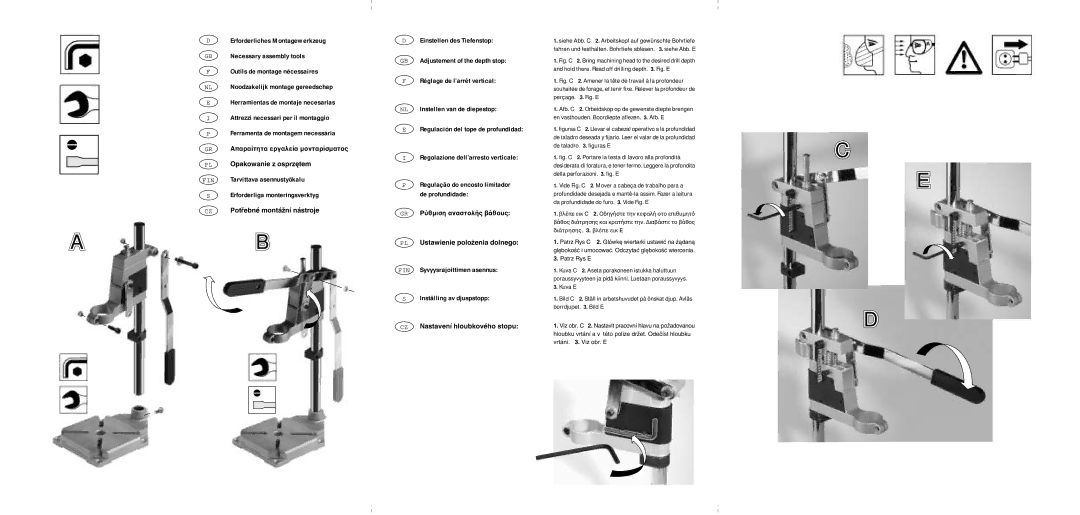 Kompernass Sensitive Drill manual FIN Syvyysrajoittimen asennus Inställing av djuspstopp, PL Opakowanie z osprz´tem 