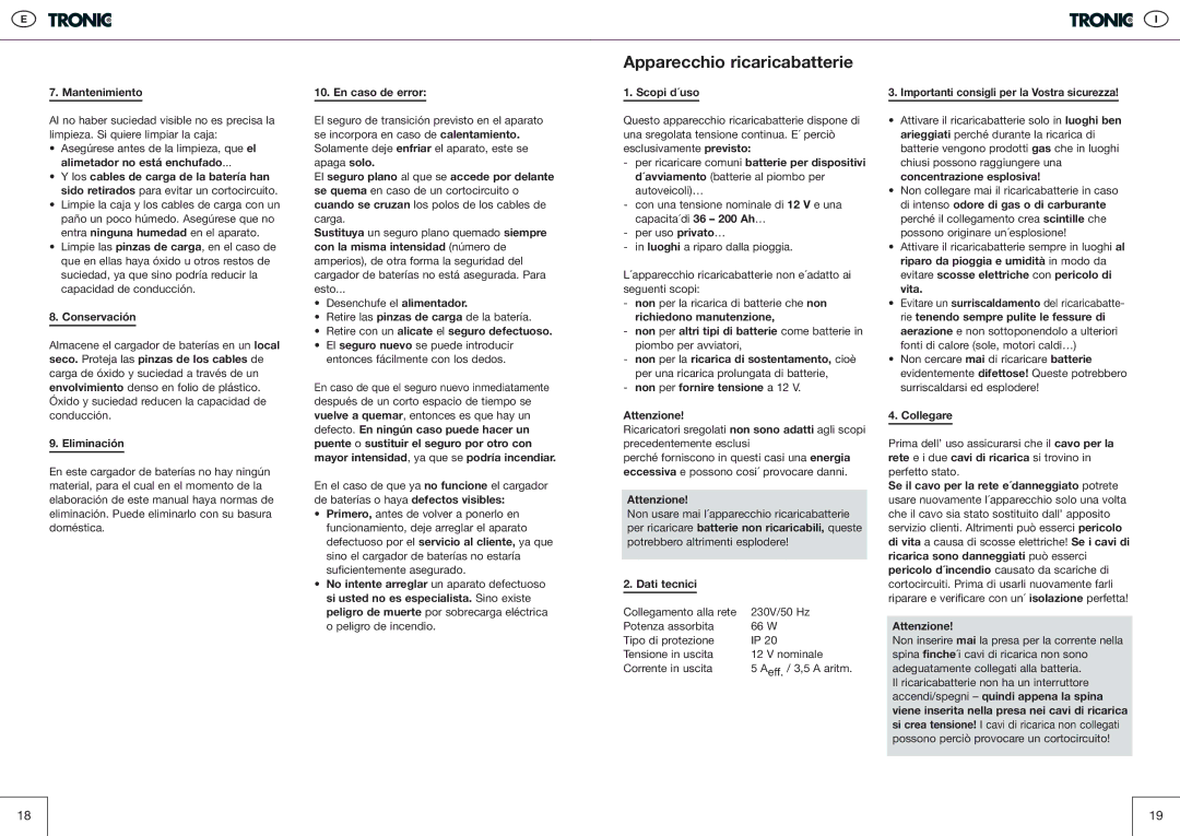 Kompernass T5 manual Apparecchio ricaricabatterie 