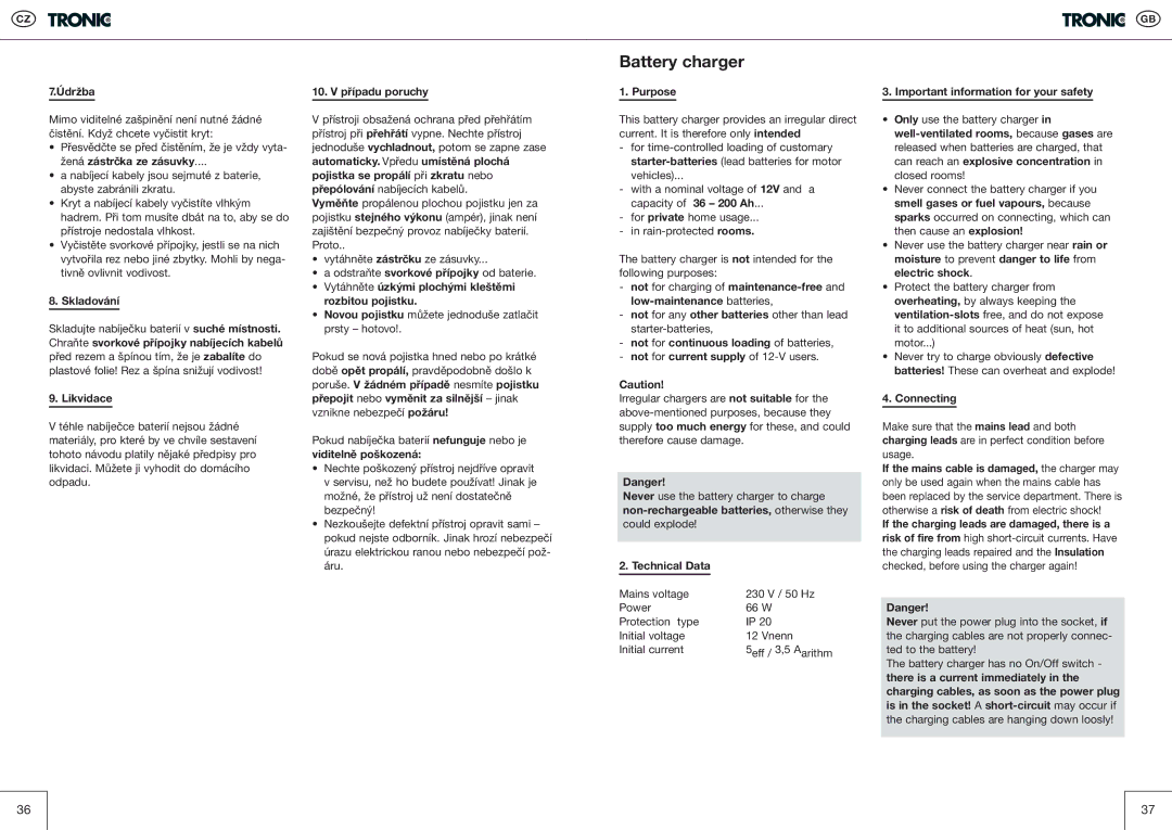 Kompernass T5 manual Údržba, Skladování, Likvidace, Případu poruchy, Vytáhněte úzkými plochými kleštěmi rozbitou pojistku 