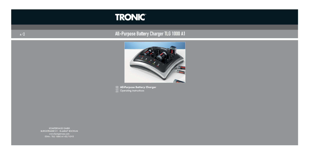 Kompernass operating instructions All-Purpose Battery Charger TLG 1000 A1 