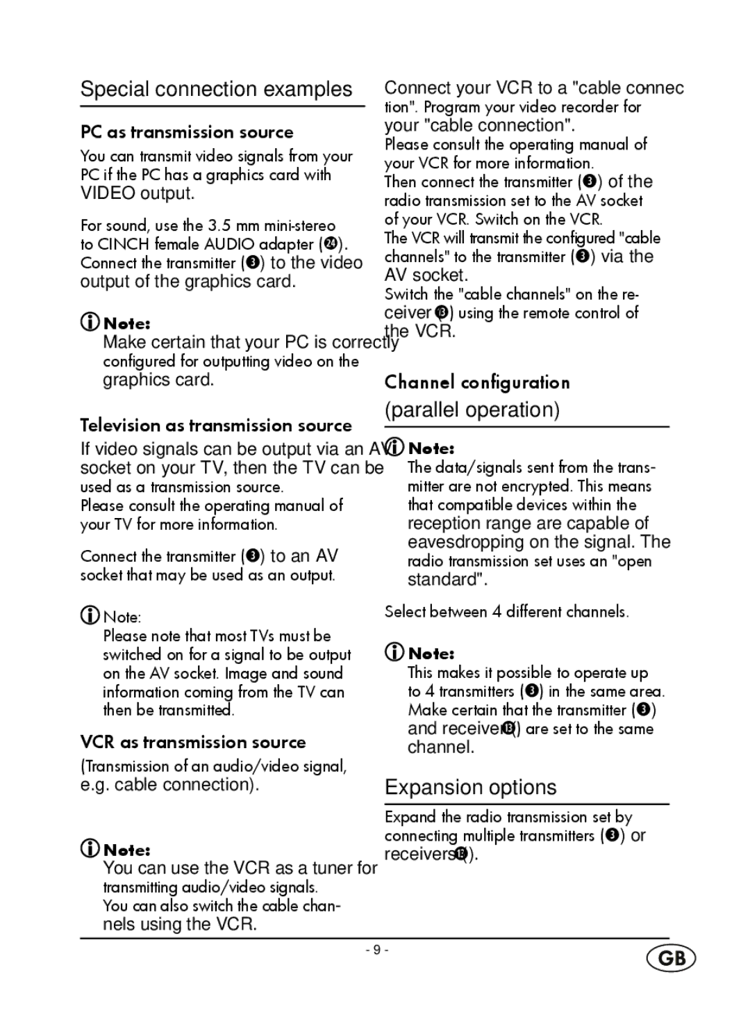 Kompernass WT 40458 manual Special connection examples, Expansion options 