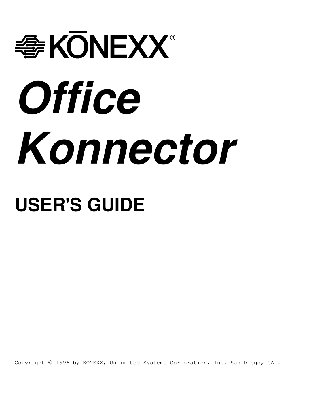 Konexx Office Konnector manual 