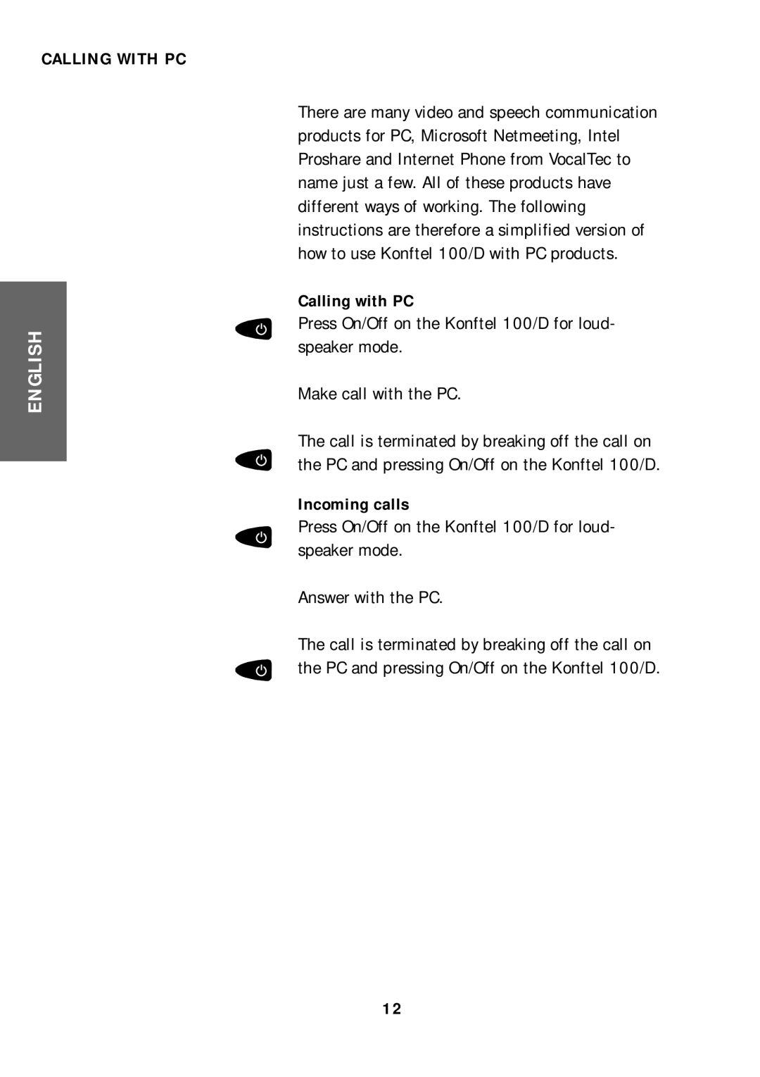 Konftel 100/D manual Calling with PC 