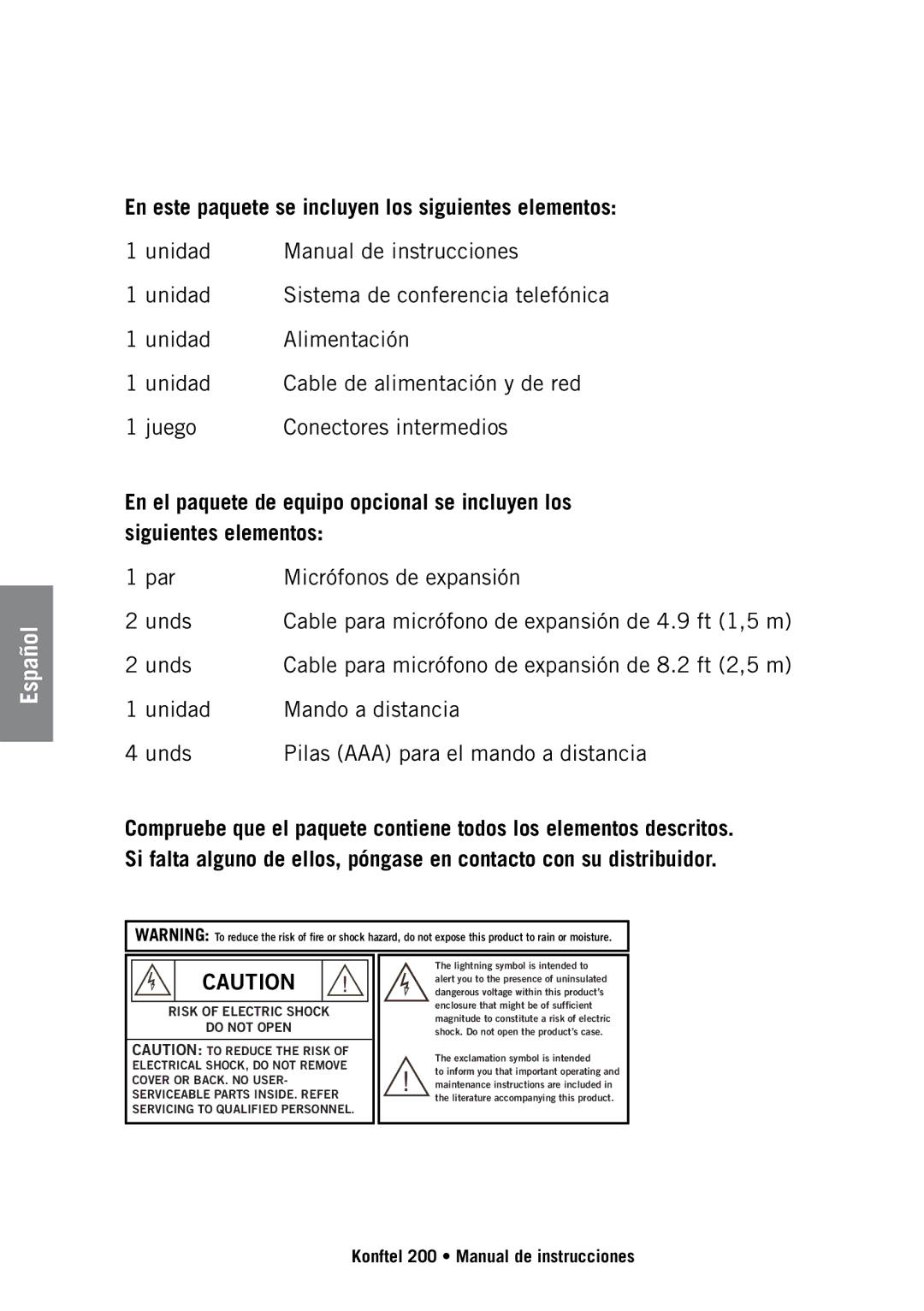 Konftel manual Español, Konftel 200 Manual de instrucciones 