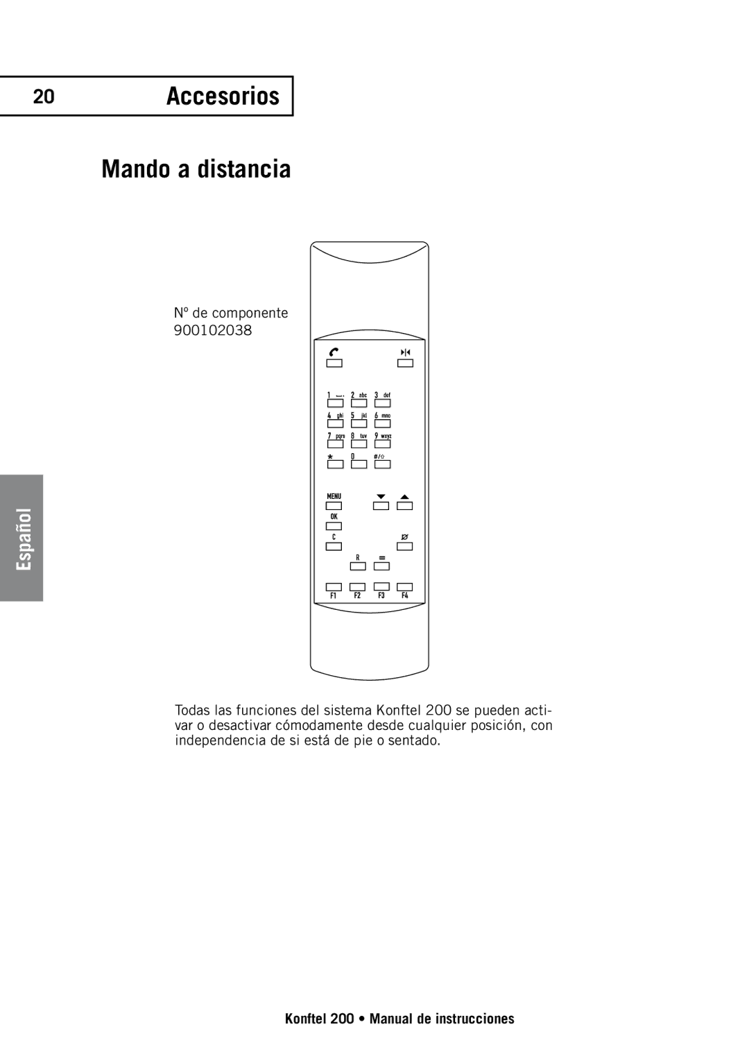 Konftel 200 manual 20Accesorios Mando a distancia 