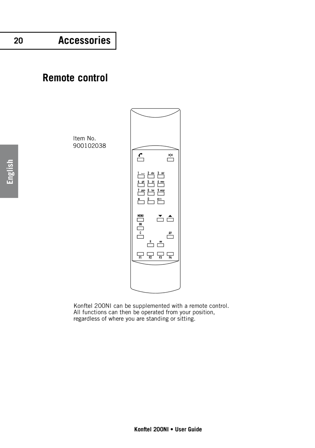 Konftel 200NI manual Accessories Remote control 