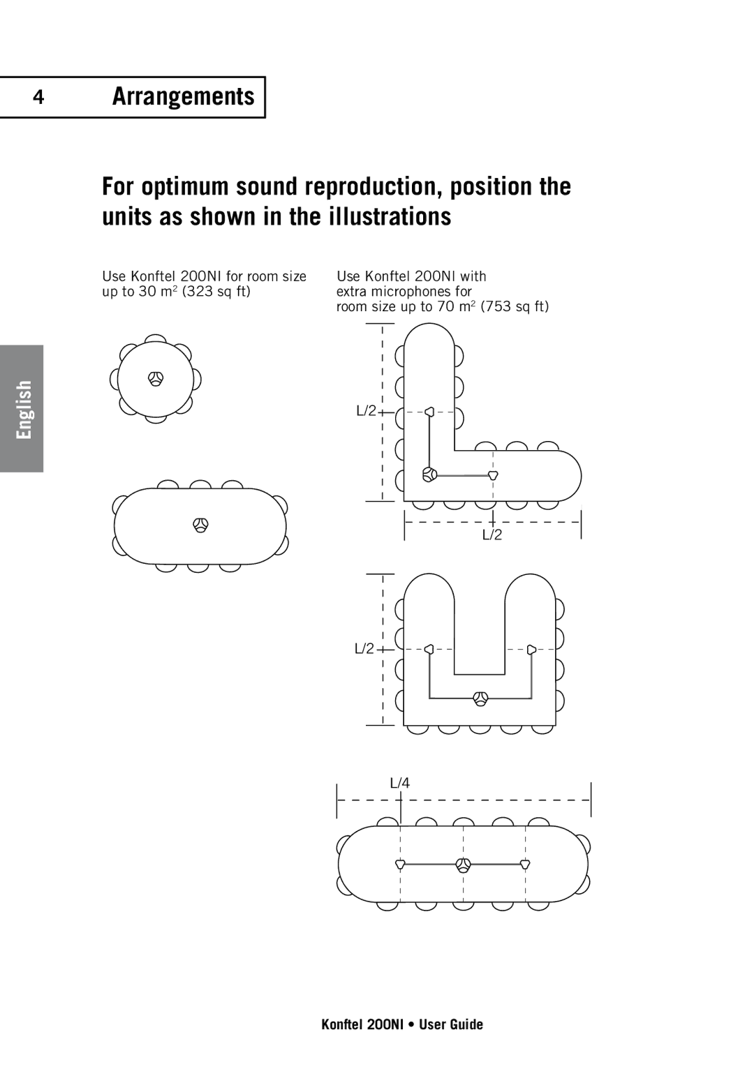 Konftel 200NI manual Arrangements 