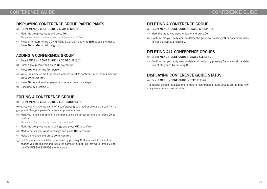 Konftel 300IP manual Conference guide 