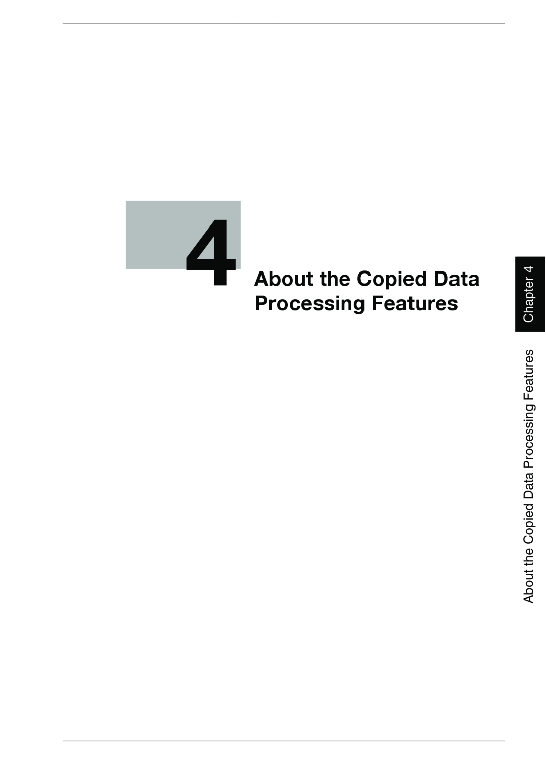 Konica Minolta 1050E appendix About the Copied Data Processing Features, Chapter 
