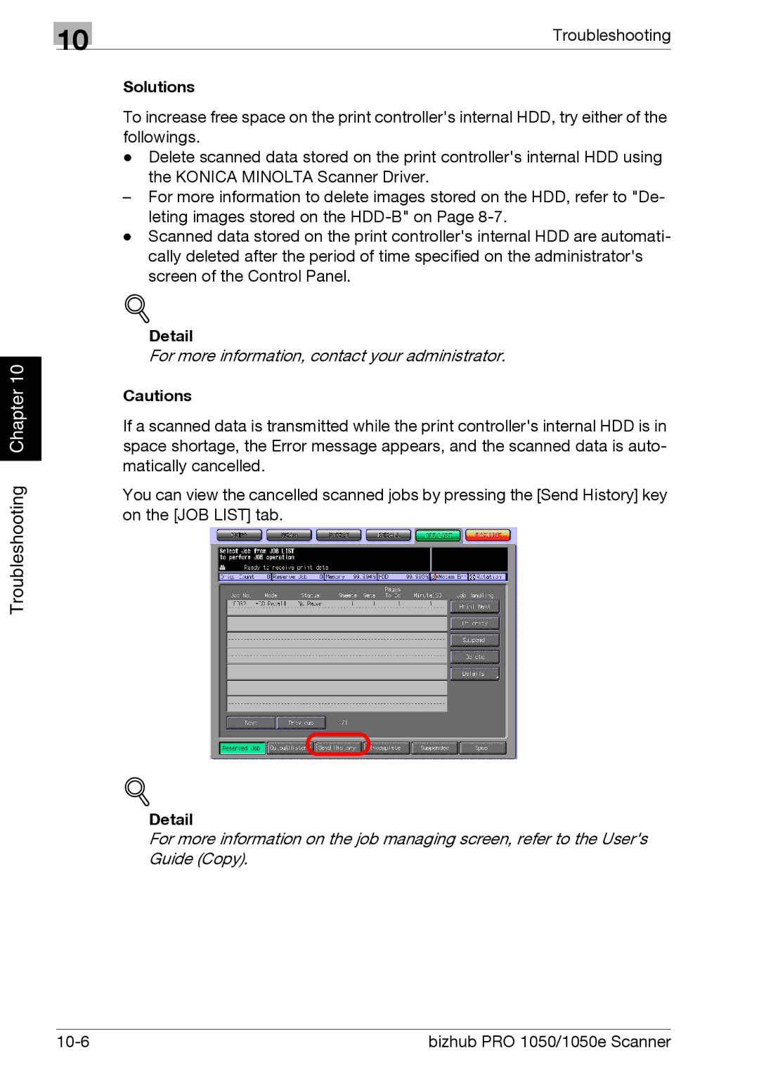 Konica Minolta 1050E appendix For more information, contact your administrator 