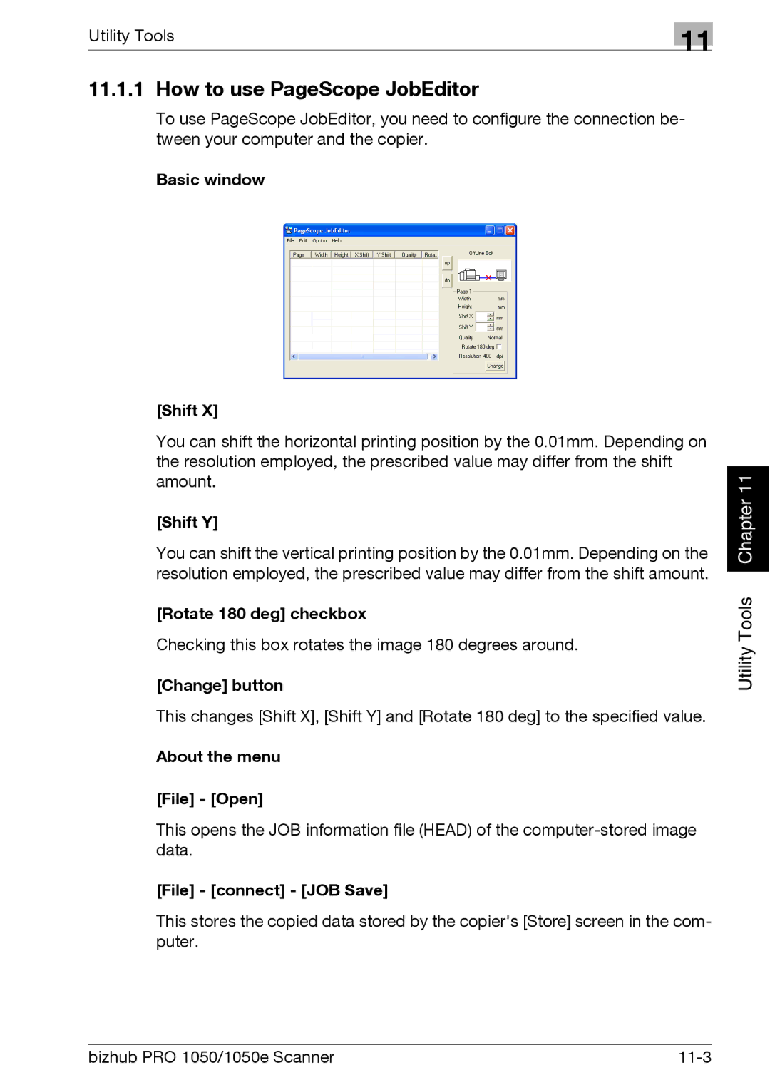 Konica Minolta 1050E appendix How to use PageScope JobEditor 