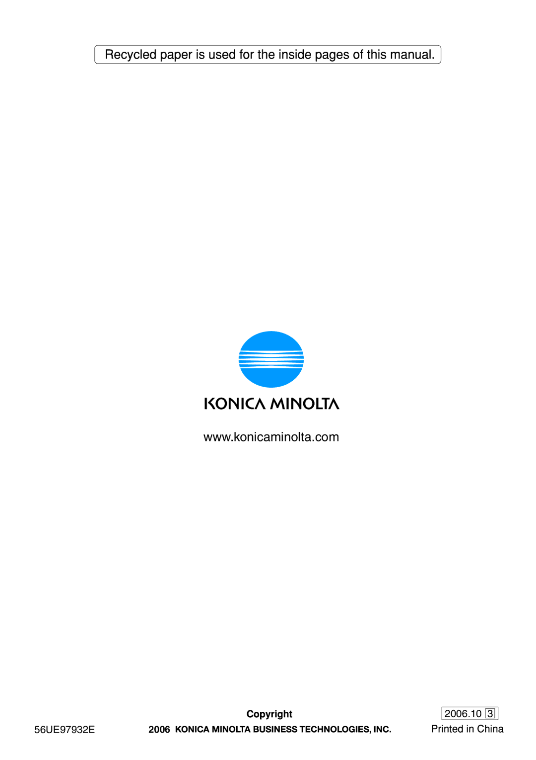 Konica Minolta 1050E appendix 56UE97932E 