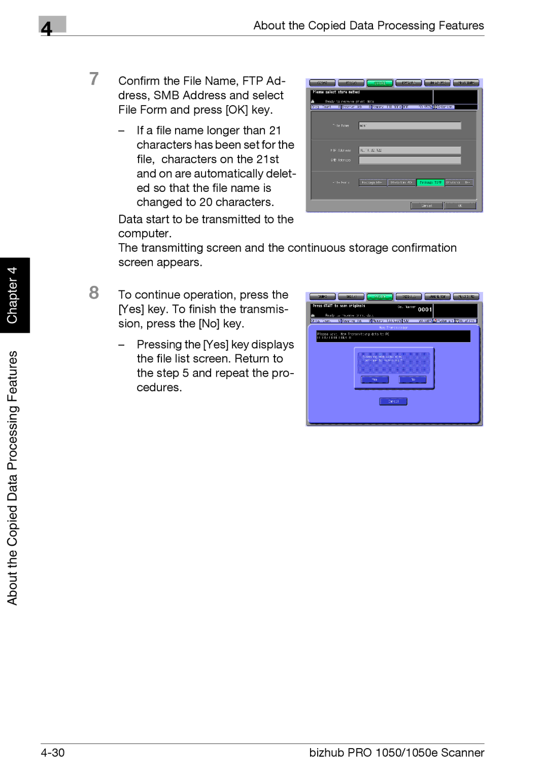 Konica Minolta 1050E appendix About the Copied Data Processing Features 