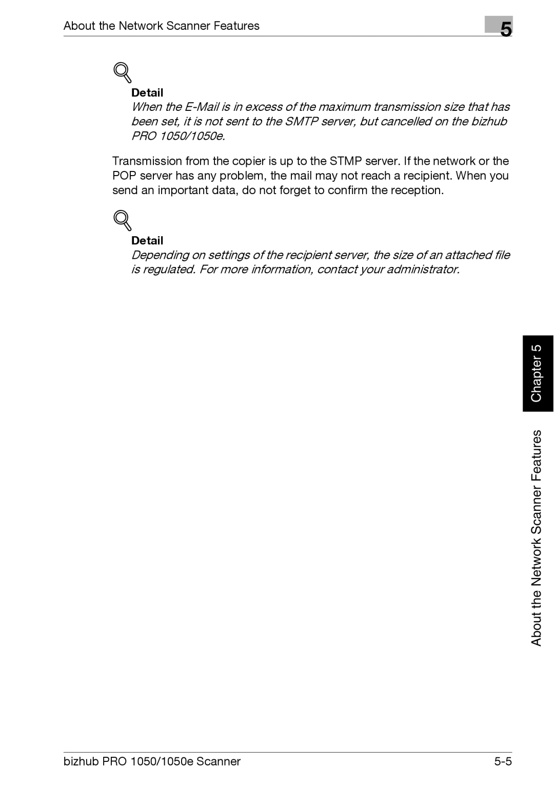 Konica Minolta 1050E appendix Chapter 