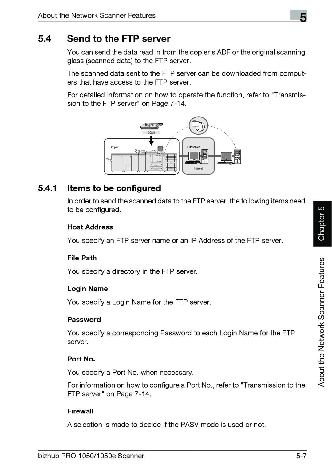 Konica Minolta 1050E appendix Send to the FTP server 