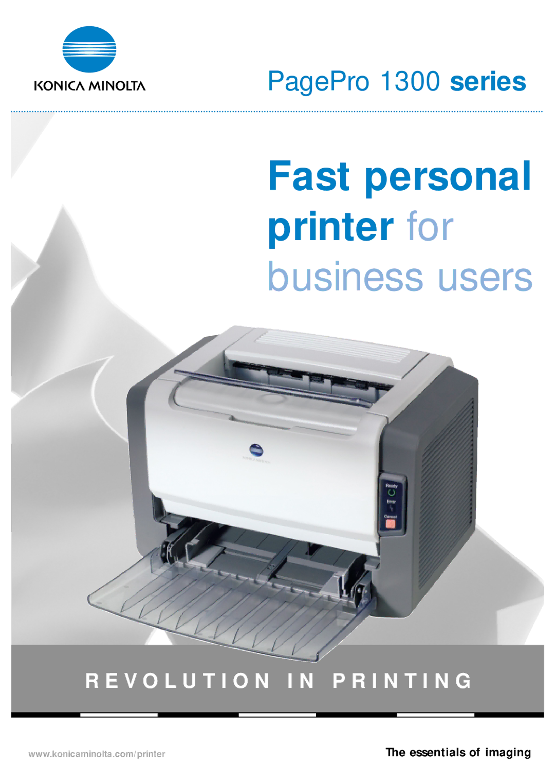 Konica Minolta 1300 Series manual Fast personal printer for business users 