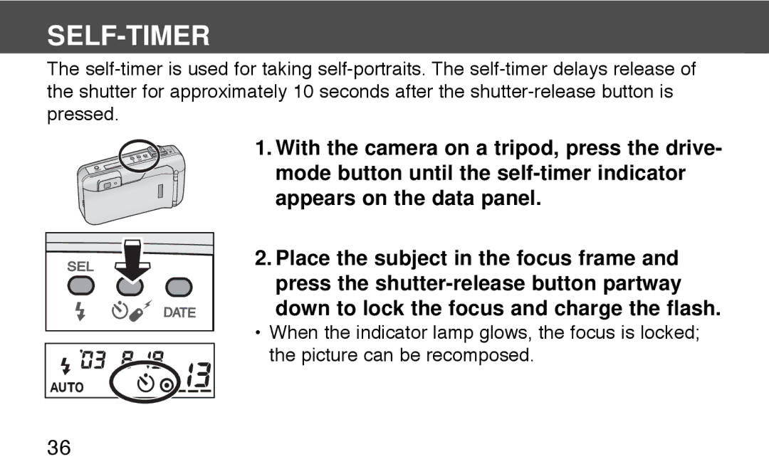 Konica Minolta 130C instruction manual Self-Timer 