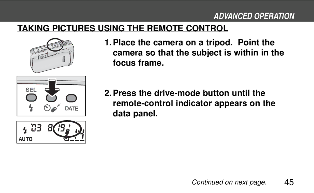 Konica Minolta 130C instruction manual Taking Pictures Using the Remote Control 