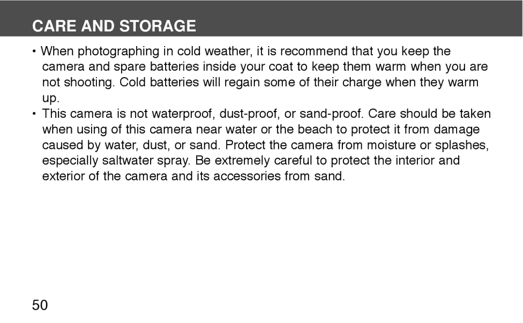 Konica Minolta 130C instruction manual Care and Storage 