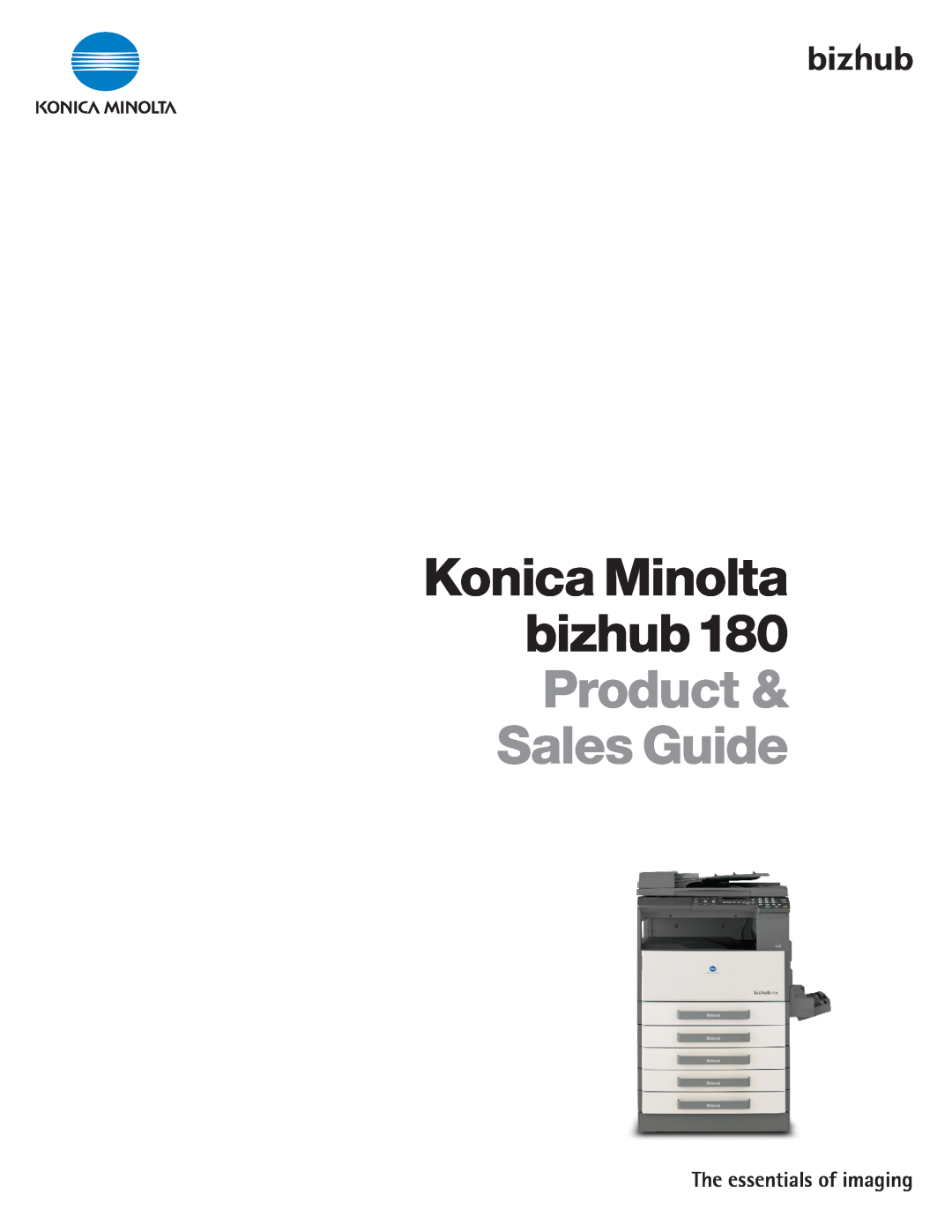 Konica Minolta manual Konica Minolta bizhub180, Product Sales Guide 