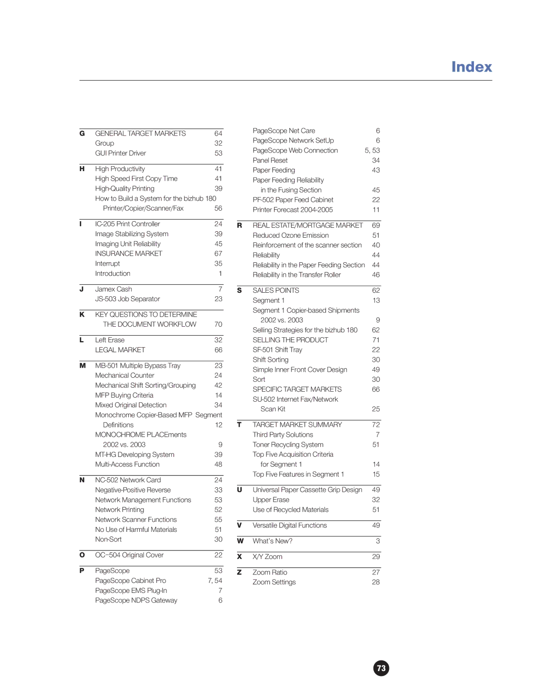 Konica Minolta 180 manual Insurance Market 