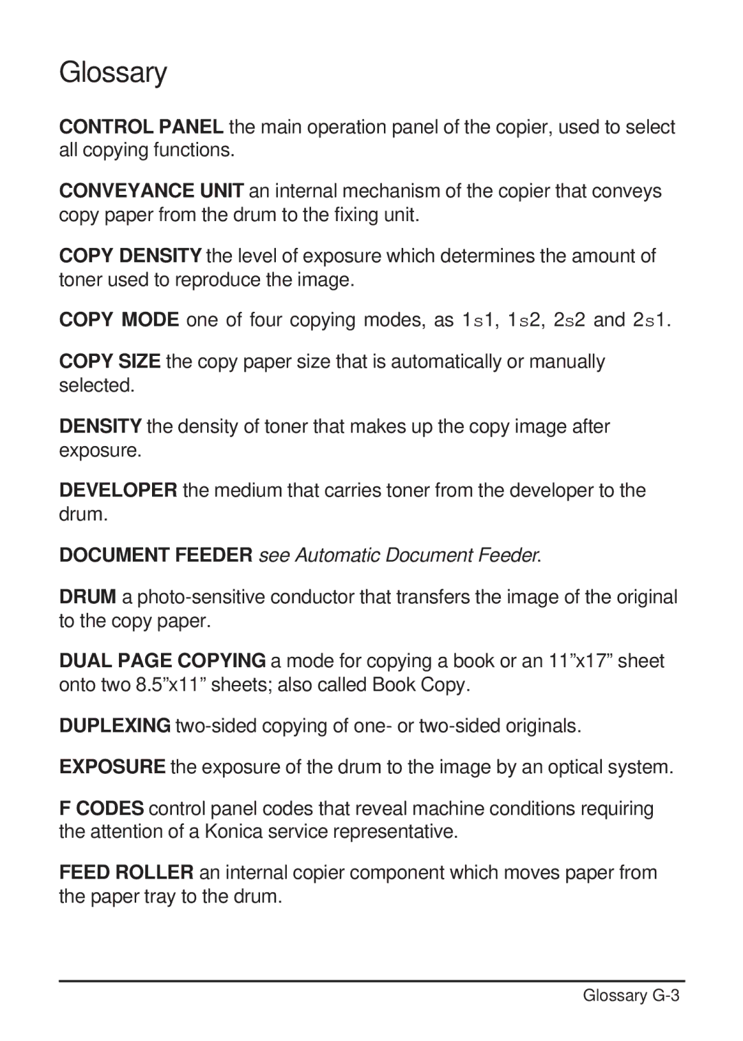 Konica Minolta 2223 user manual Document Feeder see Automatic Document Feeder 