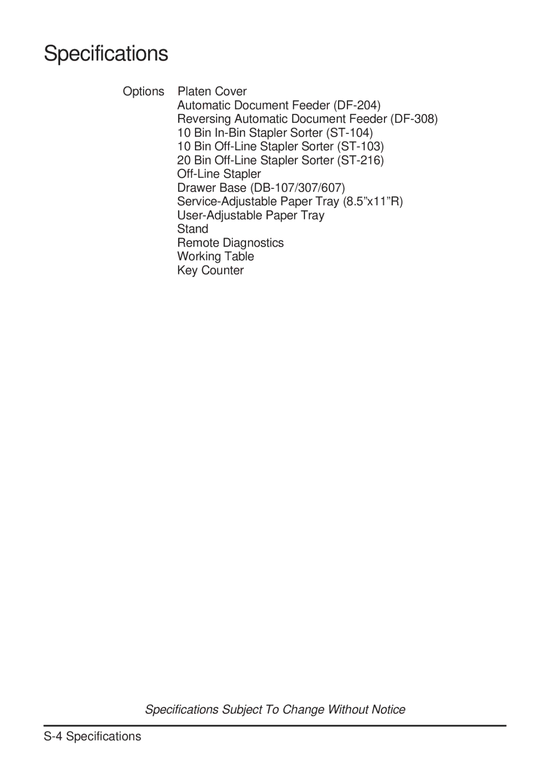 Konica Minolta 2223 user manual Specifications 