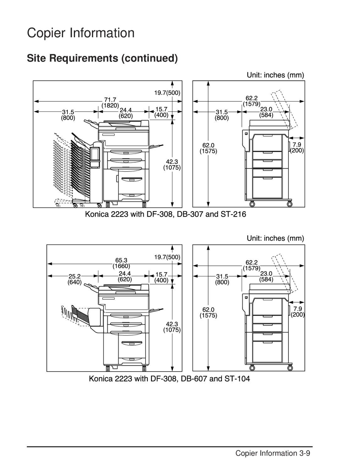 Konica Minolta 2223 user manual Copier Information 