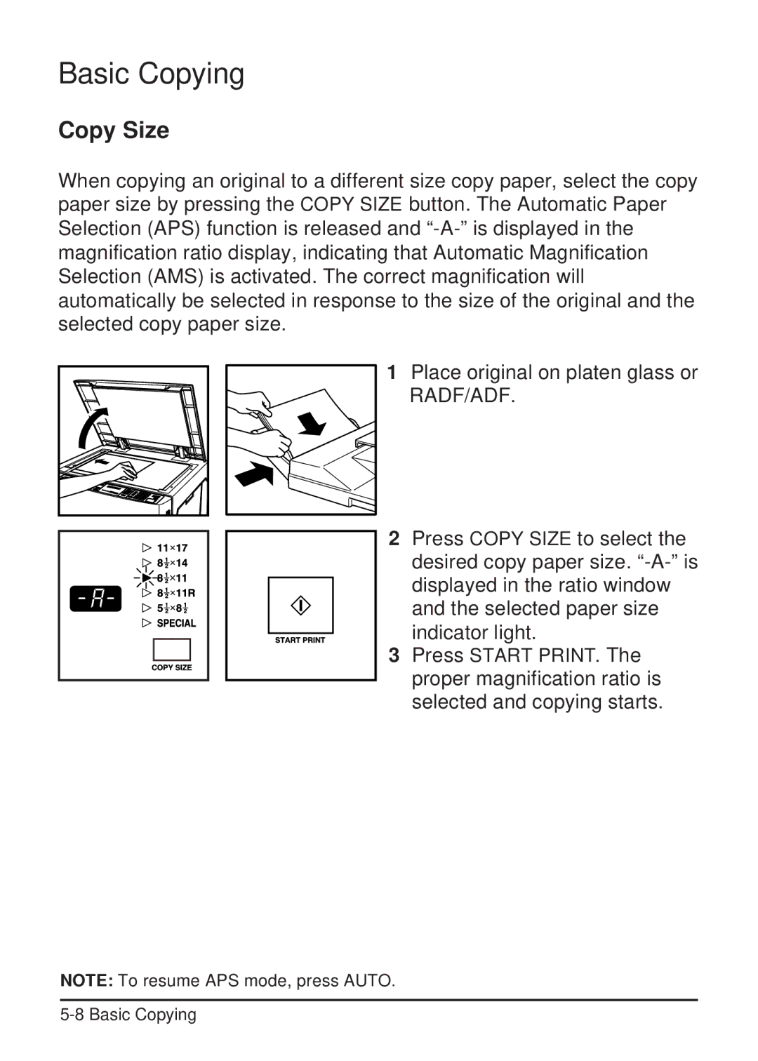 Konica Minolta 2223 user manual Copy Size 