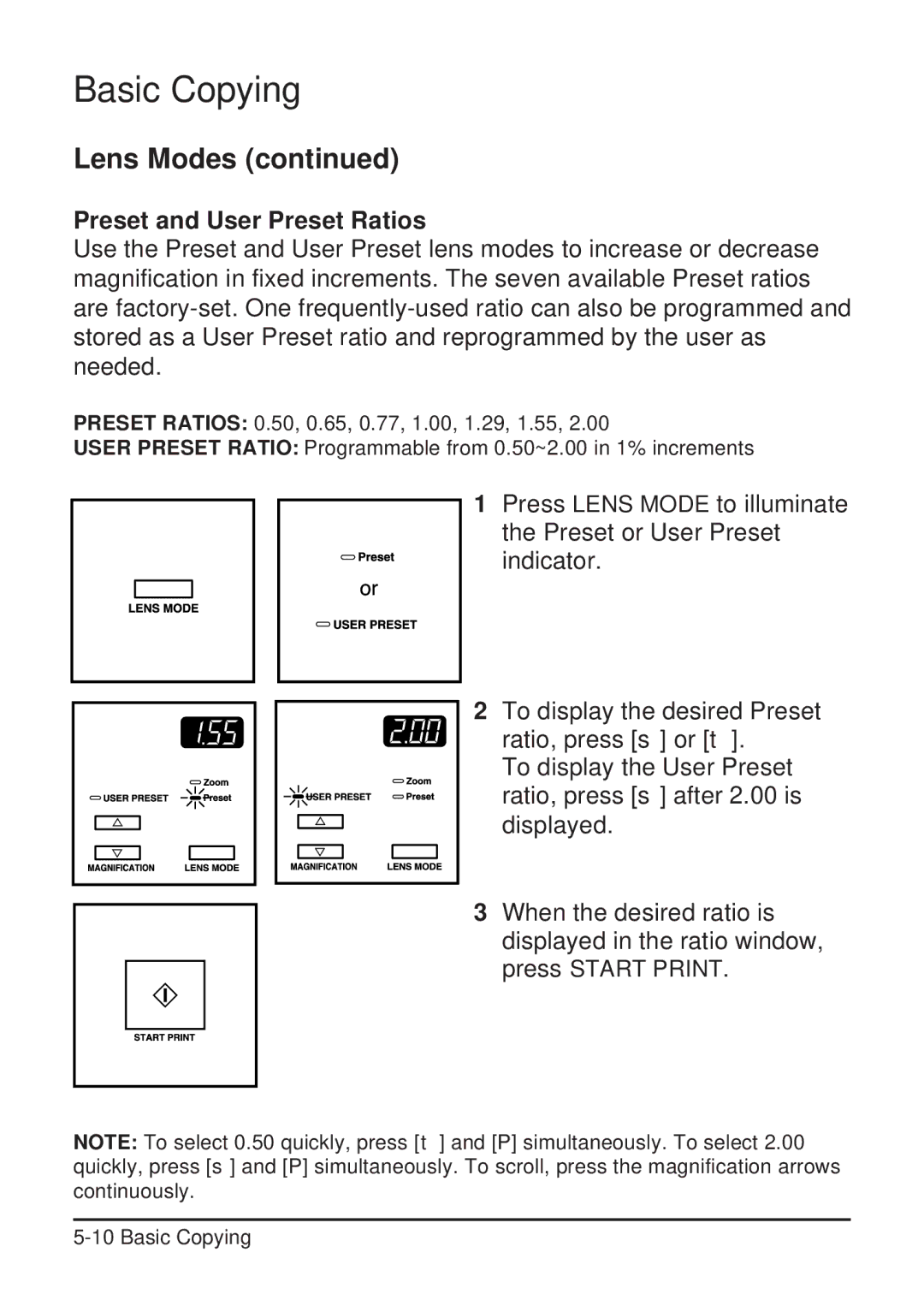 Konica Minolta 2223 user manual Preset and User Preset Ratios 