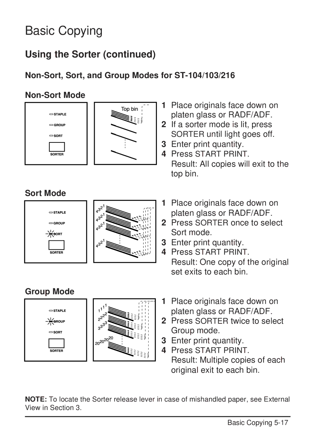 Konica Minolta 2223 user manual Sort Mode, Group Mode 