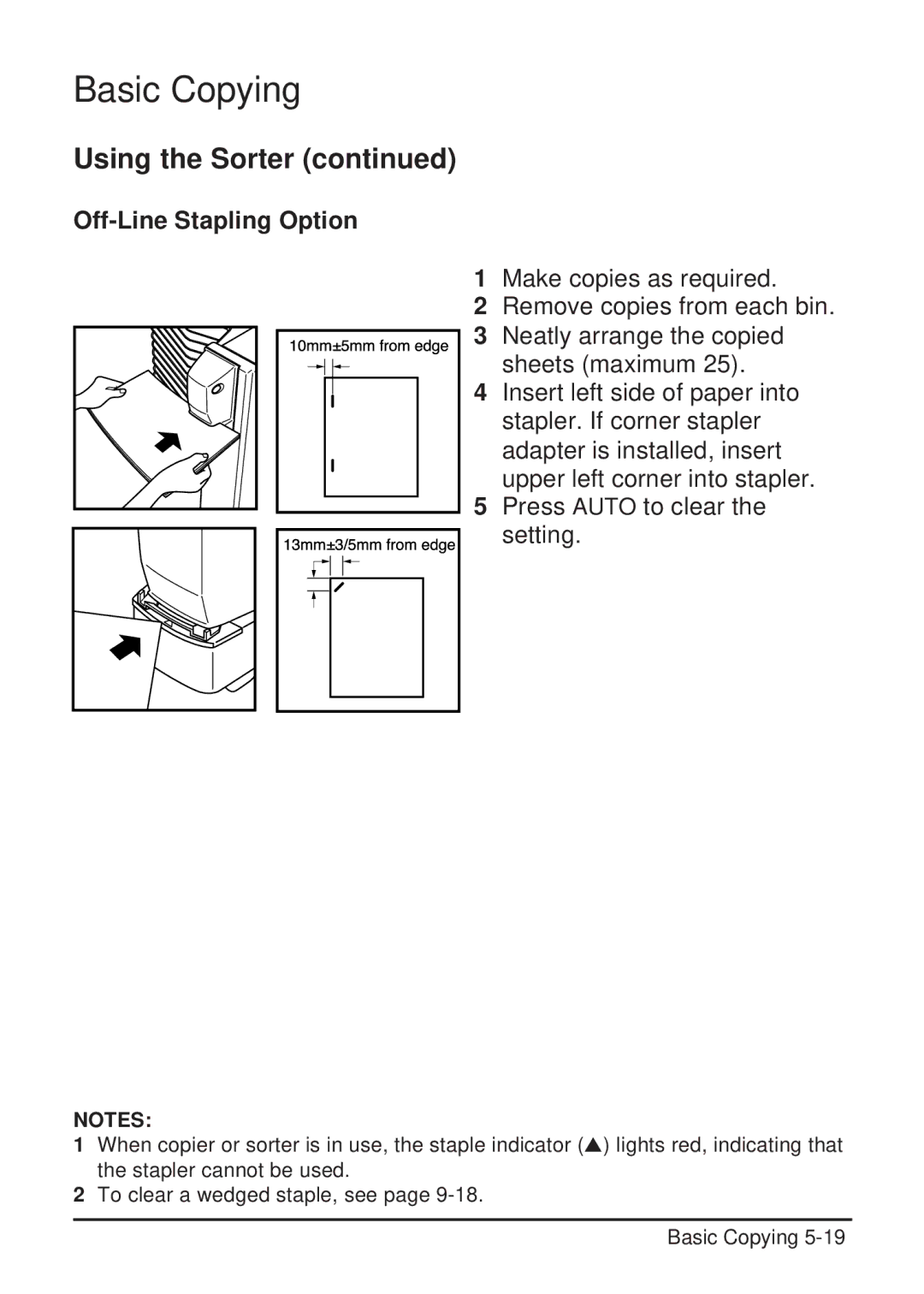 Konica Minolta 2223 user manual Off-Line Stapling Option 