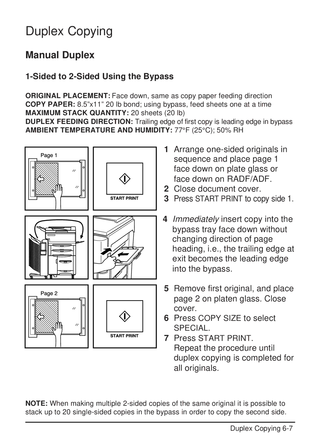 Konica Minolta 2223 user manual Manual Duplex, Sided to 2-Sided Using the Bypass 