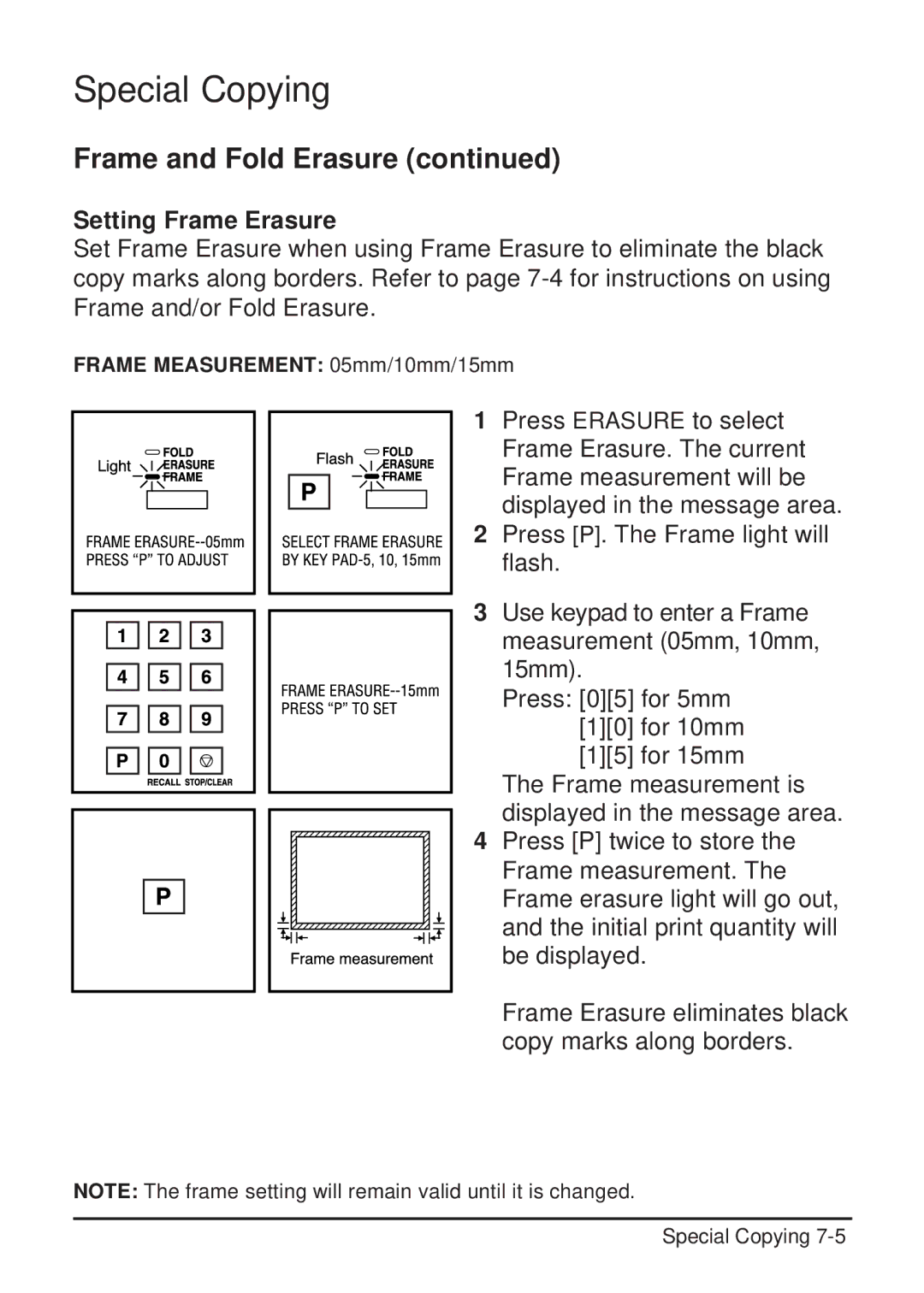 Konica Minolta 2223 user manual Setting Frame Erasure 