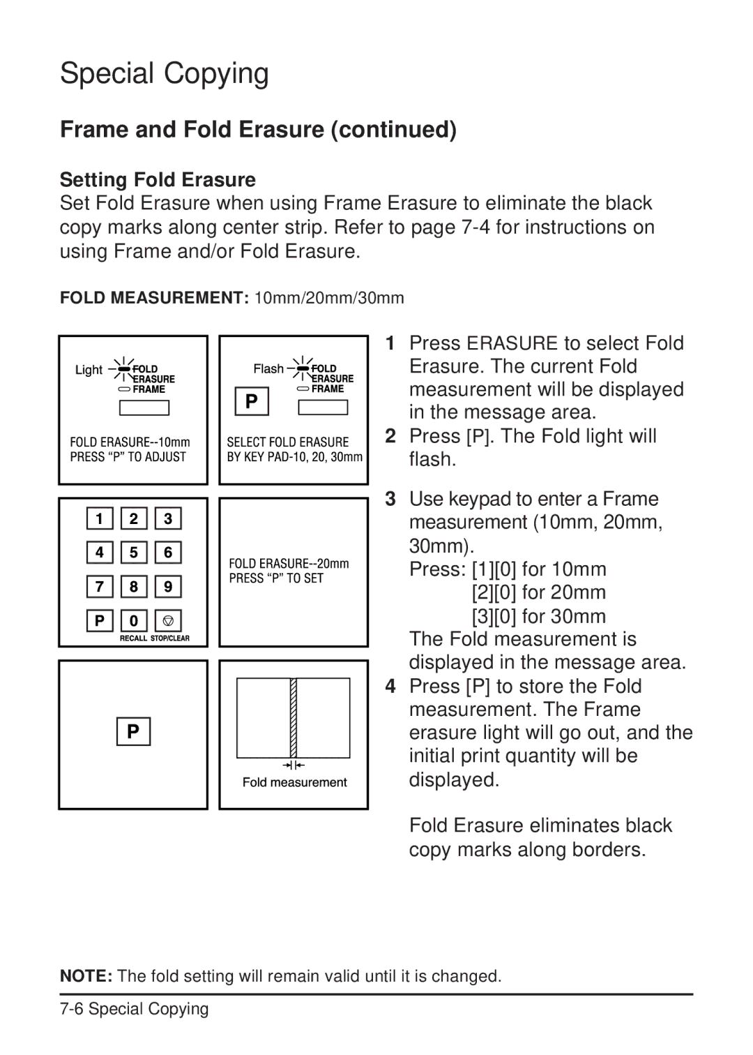 Konica Minolta 2223 user manual Setting Fold Erasure 