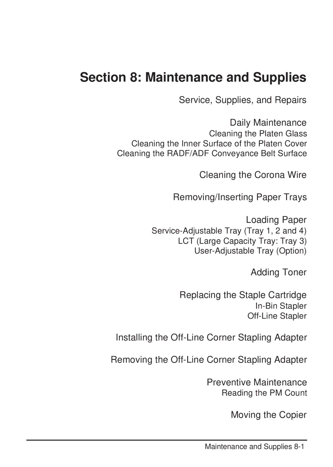 Konica Minolta 2223 user manual Maintenance and Supplies, Service, Supplies, and Repairs Daily Maintenance 