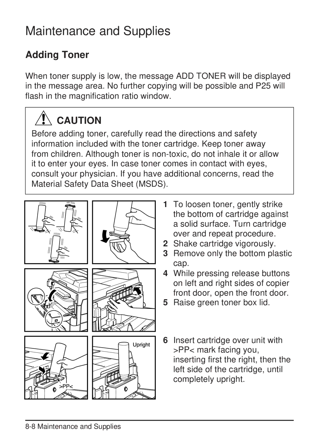 Konica Minolta 2223 user manual Adding Toner 