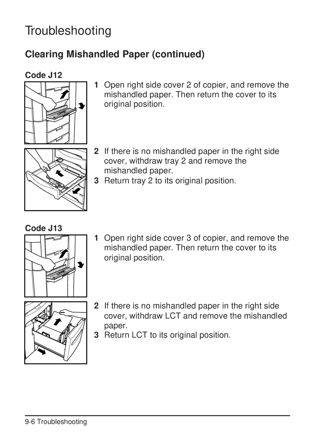 Konica Minolta 2223 user manual Code J12 Code J13 