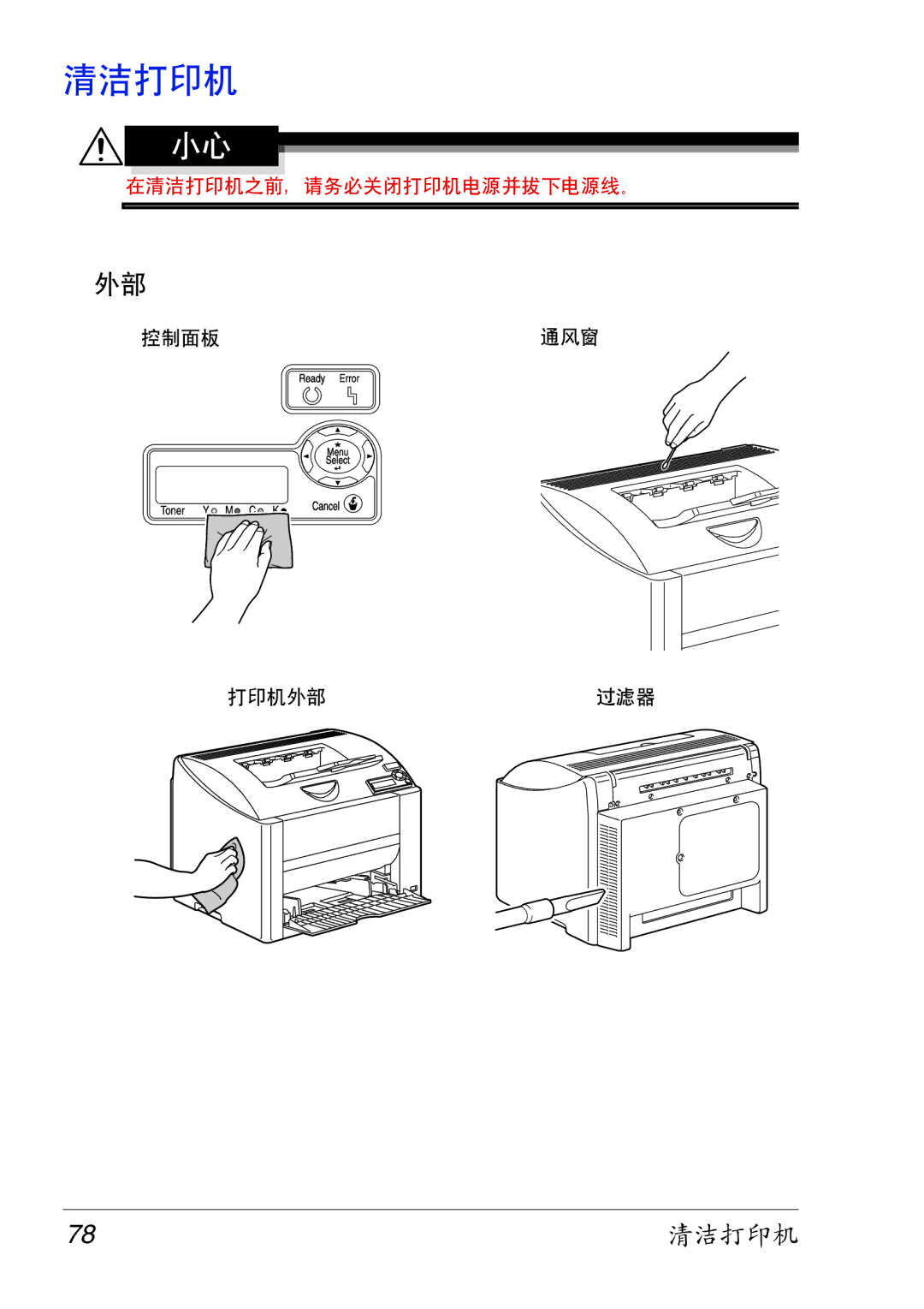 Konica Minolta 2430 DL manual 78清洁打印机 