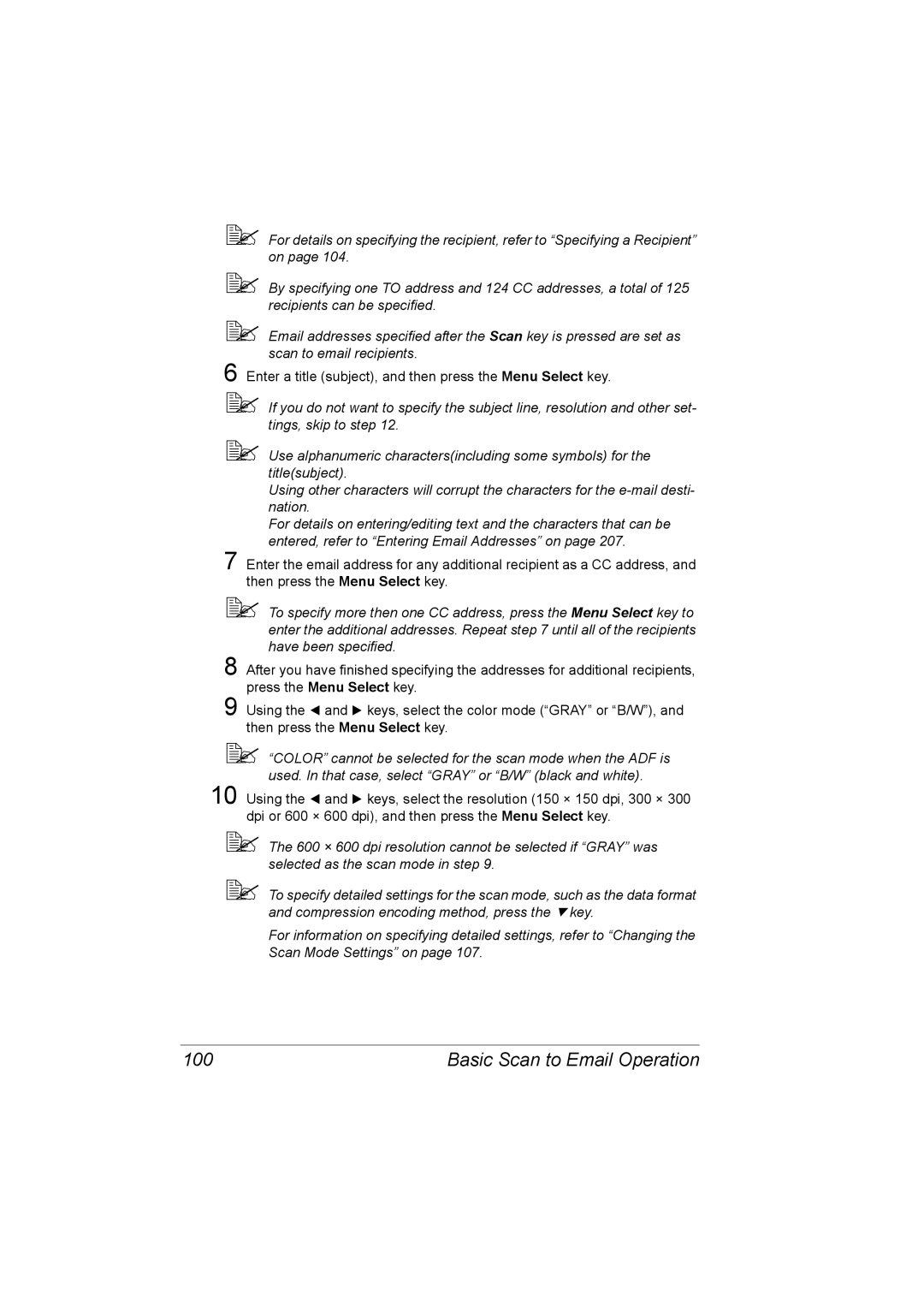 Konica Minolta 2490MF manual 100, Basic Scan to Email Operation 