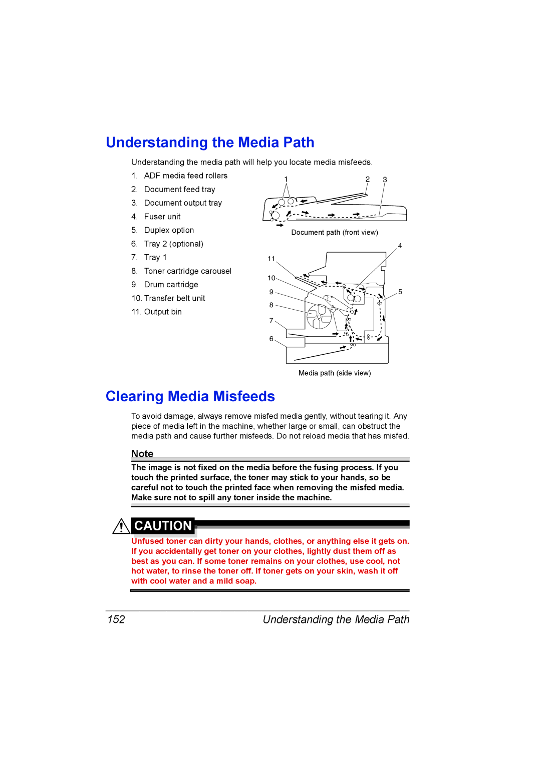 Konica Minolta 2490MF manual Understanding the Media Path, 152 